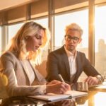 Two attorneys working on PEO legal paperwork.